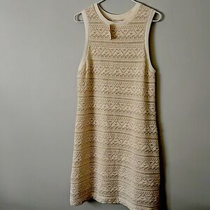 NWT Anthropologie Ivory Knit Dress Sleeveless/Jumper